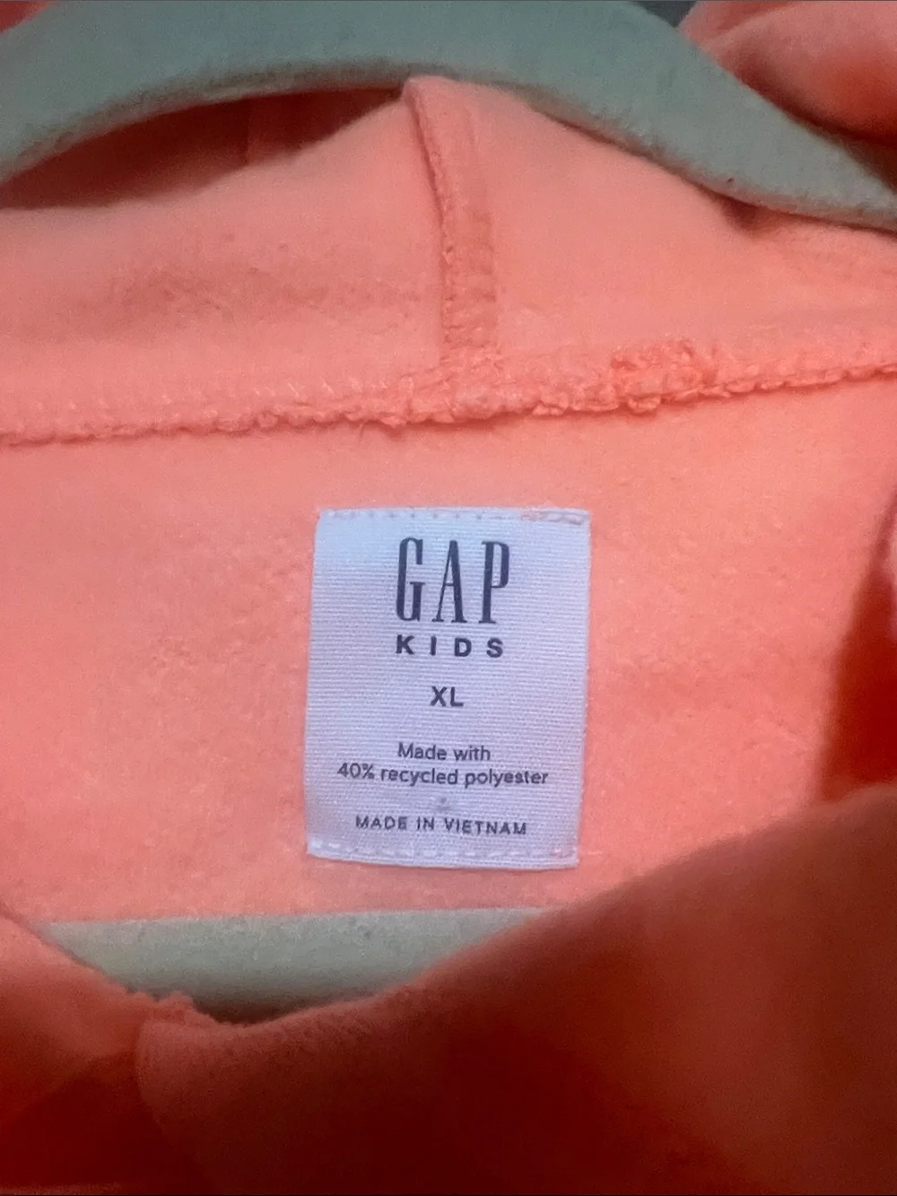 GAP Kids Neon Orange Hoodie with Smiley Daisy Graphic
